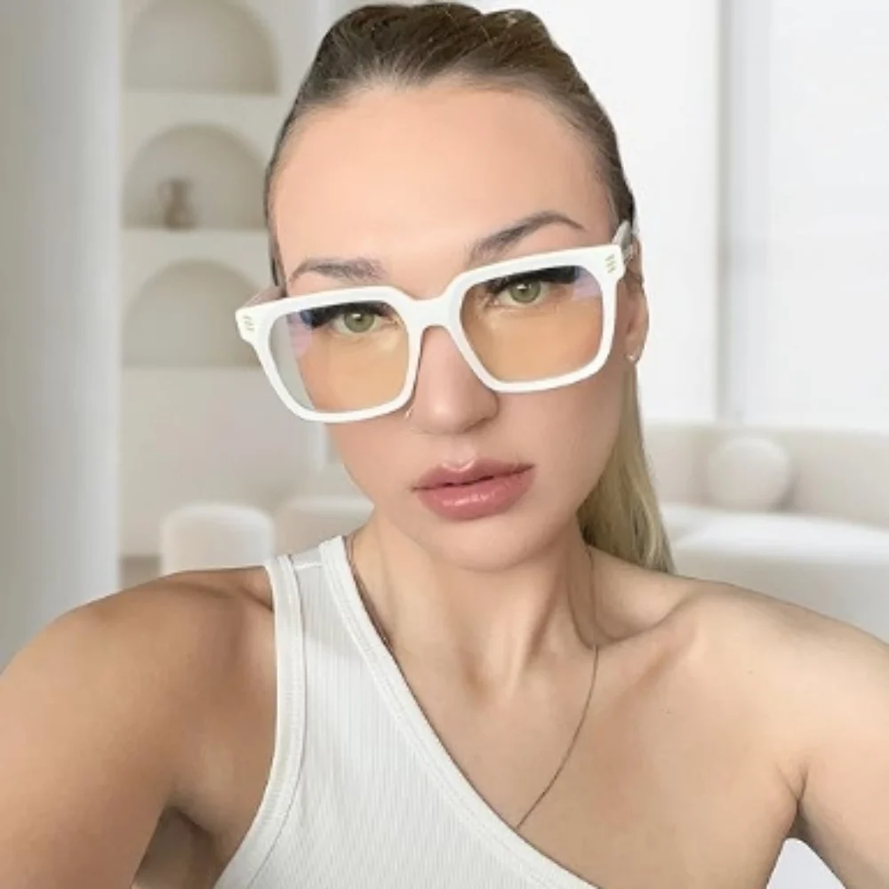 Blue Light Blocking Computer Eyewear Glasses White Frame